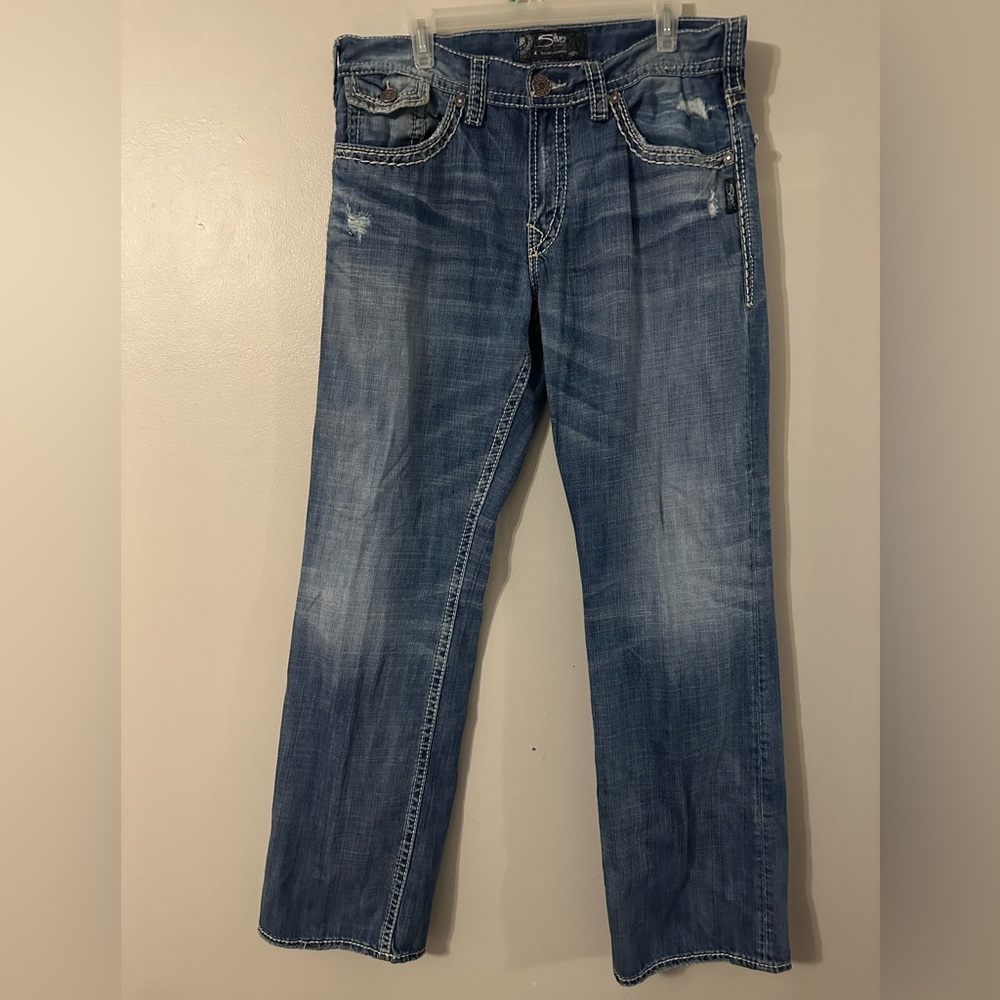 Silver Zac Flap Relaxed-Fit Straight Leg Jeans Men’s Size 36x36L